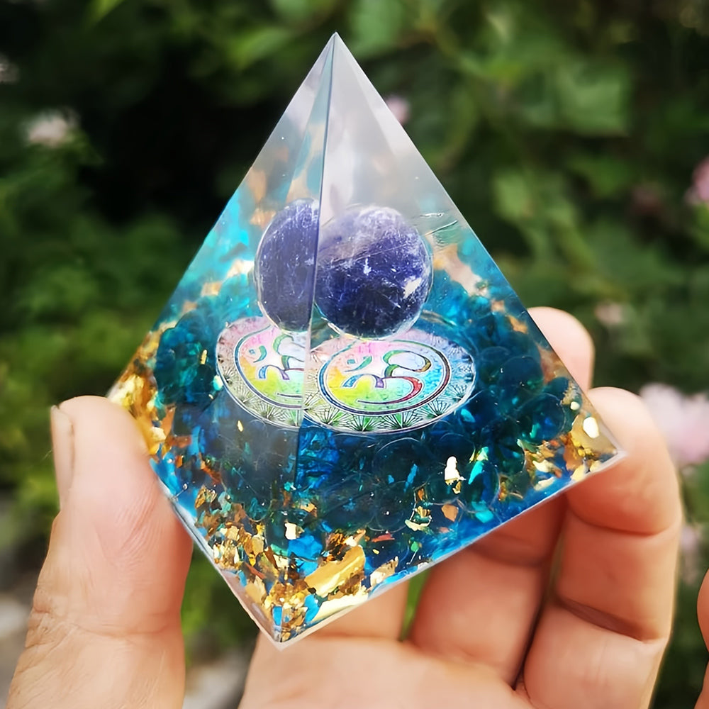 Lapis Lazuli Blue Quartz Tree Of Life Orgone Pyramid