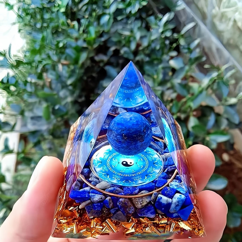Lapis Lazuli Natural Stone Orgone Pyramid