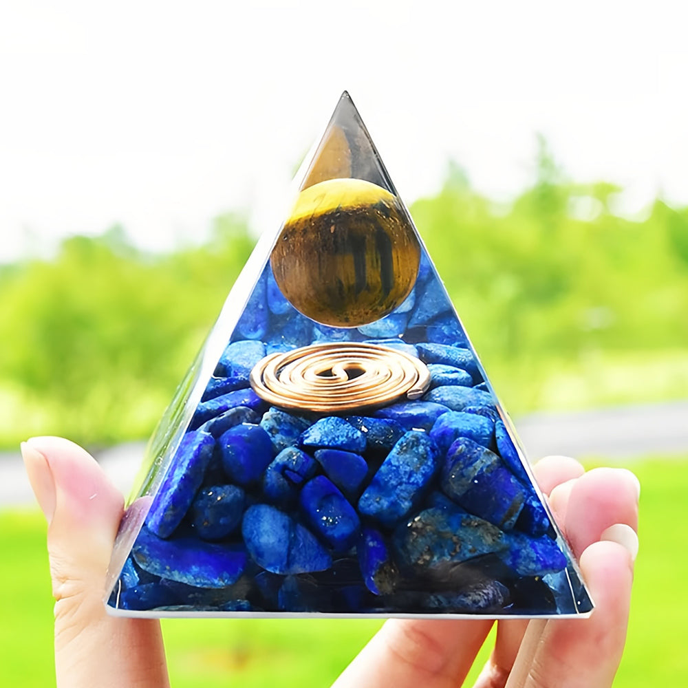 Lapis Lazuli Tiger Eye Orgone Pyramid