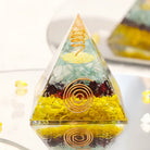 Clear Crystal Pillar Flower Of Life Orgone Pyramid