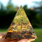 Peridot With Tiger Eye Tree Of Life Orgone Pyramid