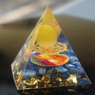 Yellow Jade With Kyanite Tree Of Life Orgone Pyramid