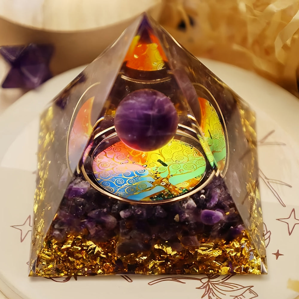 Amethyst Tree Of Life Orgone Pyramid