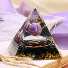 Amethyst Sphere With Obsidian Zodiac Gemini Orgone Pyramid