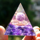 Amethyst Clear Crystal Orgone Pyramid