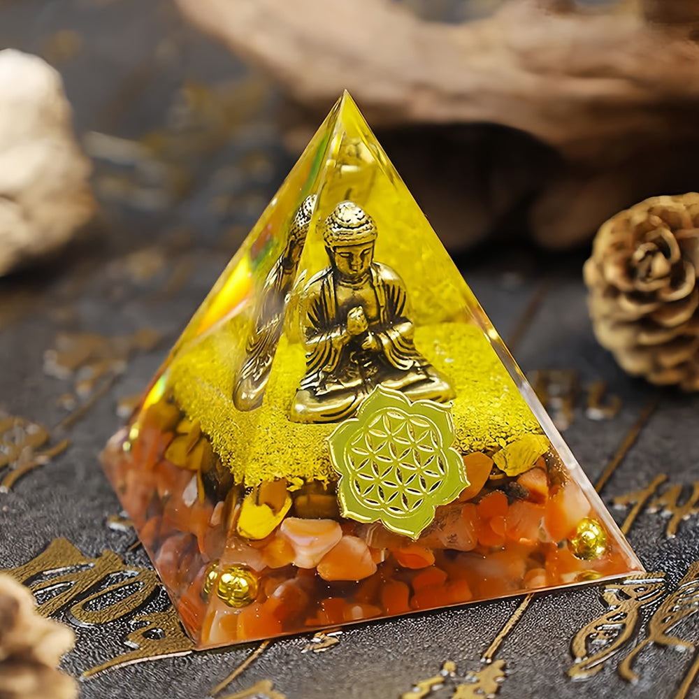 Red Jasper With Buddha Orgone Pyramid