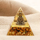 Buddha With Tiger Eye Protection Orgone Pyramid