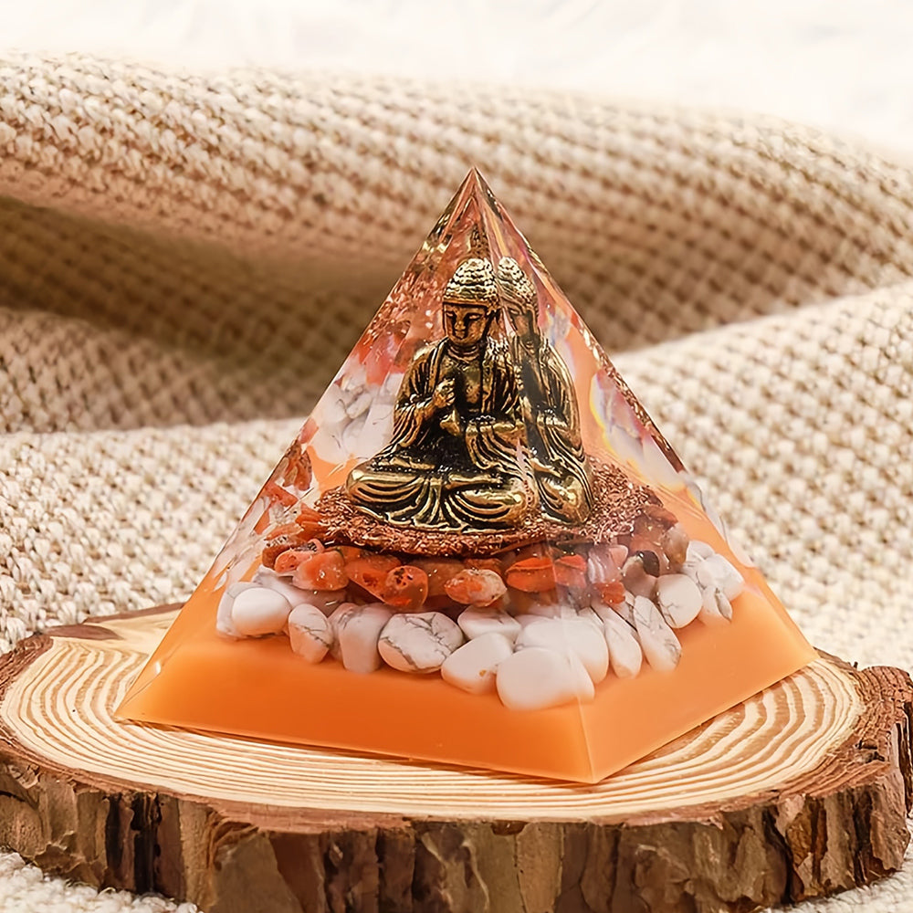 Buddha With Tiger Eye Protection Orgone Pyramid