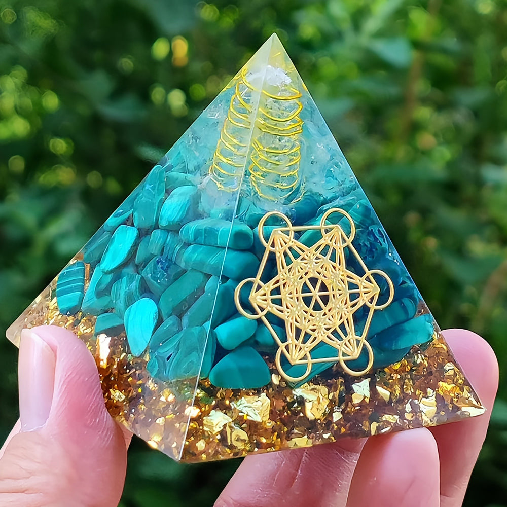 Clear Quartz with Turquoise Orgone Pyramid