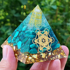 Clear Quartz with Turquoise Orgone Pyramid