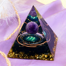 Amethyst Sphere With Obsidian Zodiac Scorpio Orgone Pyramid