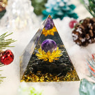 Chakra Orgone Pyramid Black Tourmaline with Lepidolite