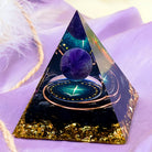 Amethyst Sphere With Obsidian Sagittarius Orgone Pyramid