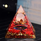 Red Coral Rose Quartz Lotus Symbol Orgone Pyramid