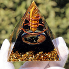 Tiger Eye Crystal Pillar Chakra Orgone Pyramid