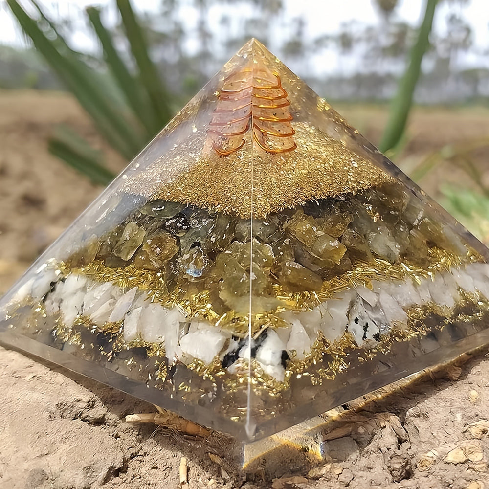 Moonstone With Citrine Healing Orgone Pyramid