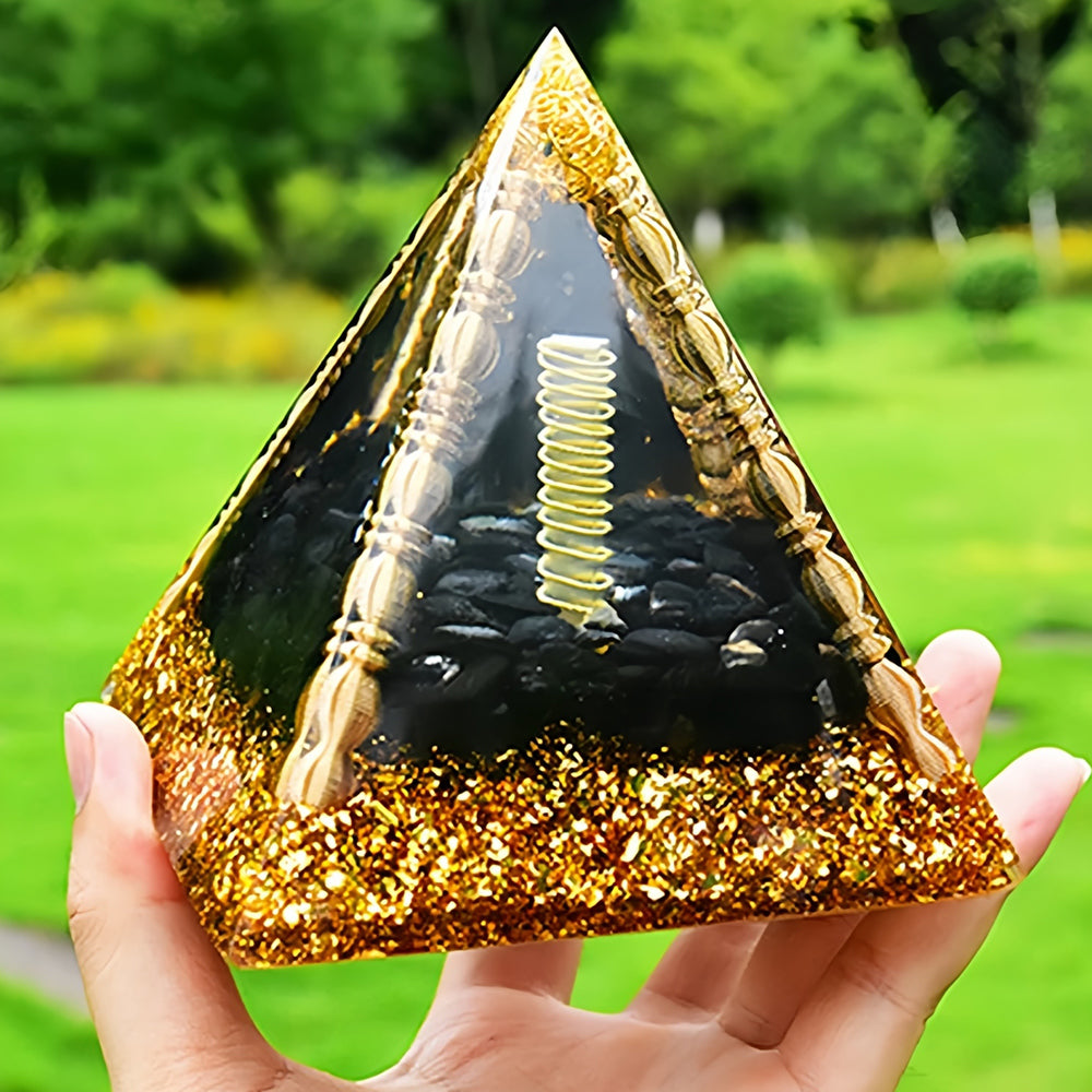 Citrine Black Tourmaline Orgone Pyramid