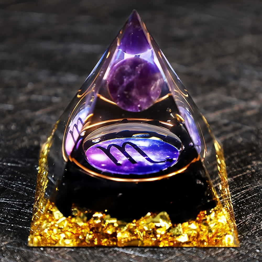 Amethyst Ball Obsidian Gravel Zodiac Scorpio Orgone Pyramid