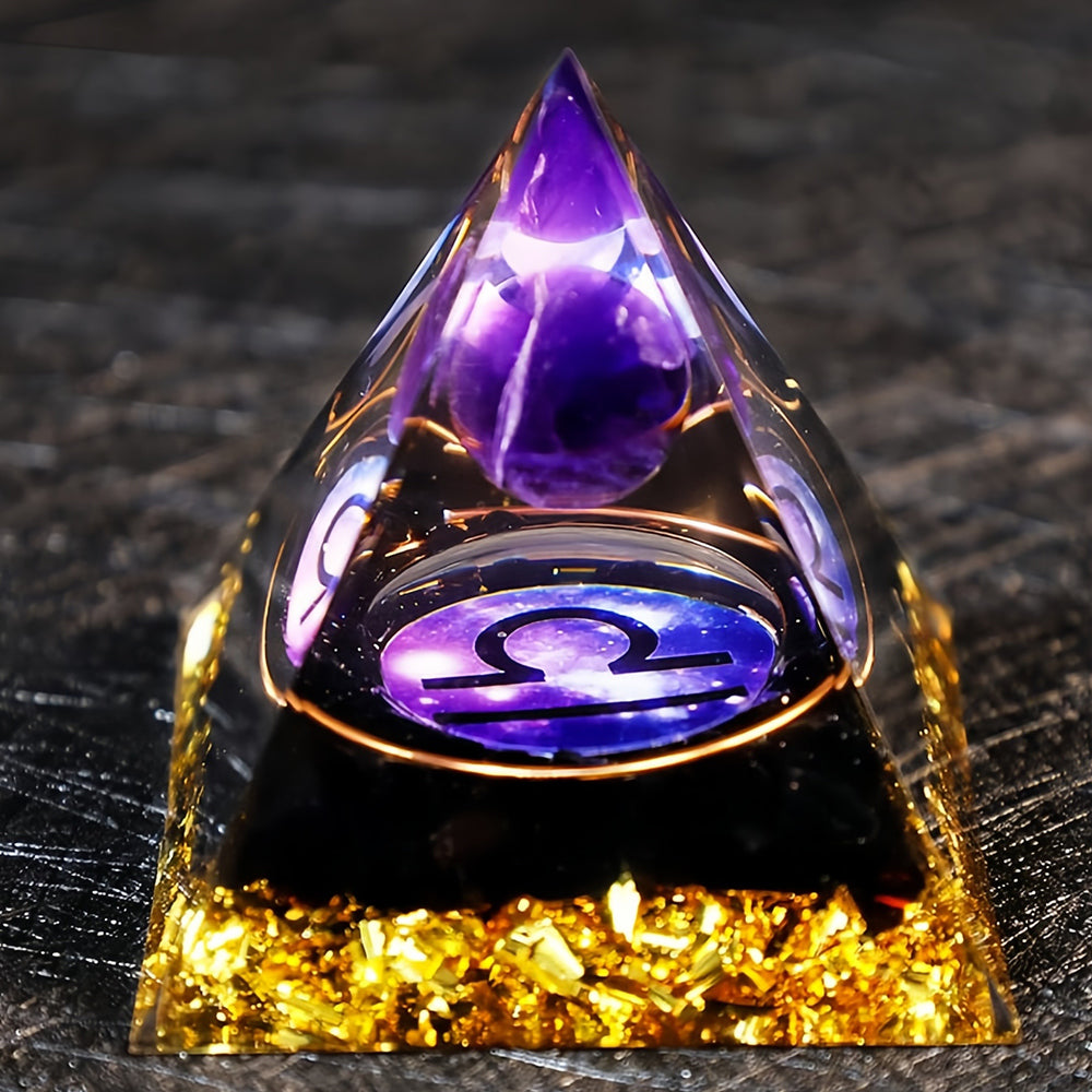 Amethyst Ball Obsidian Gravel Zodiac Libra Orgone Pyramid