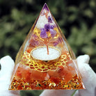 Amethyst Carnelian Tree Of Life Orgone Pyramid