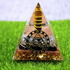 Tiger Eye Moonstone Obsidian Orgone Pyramid