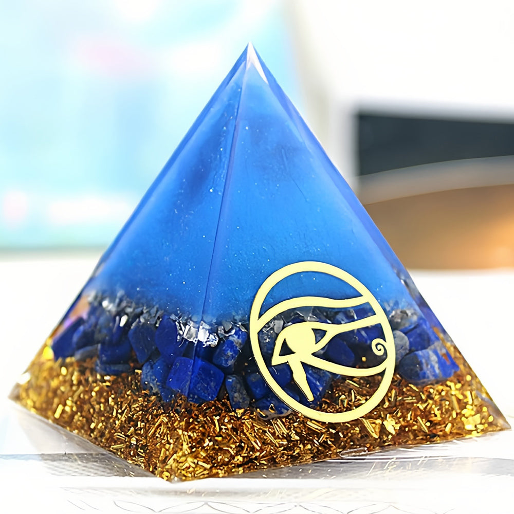 Carnelian Lapis Lazuli Mmushroom Orgone Pyramid